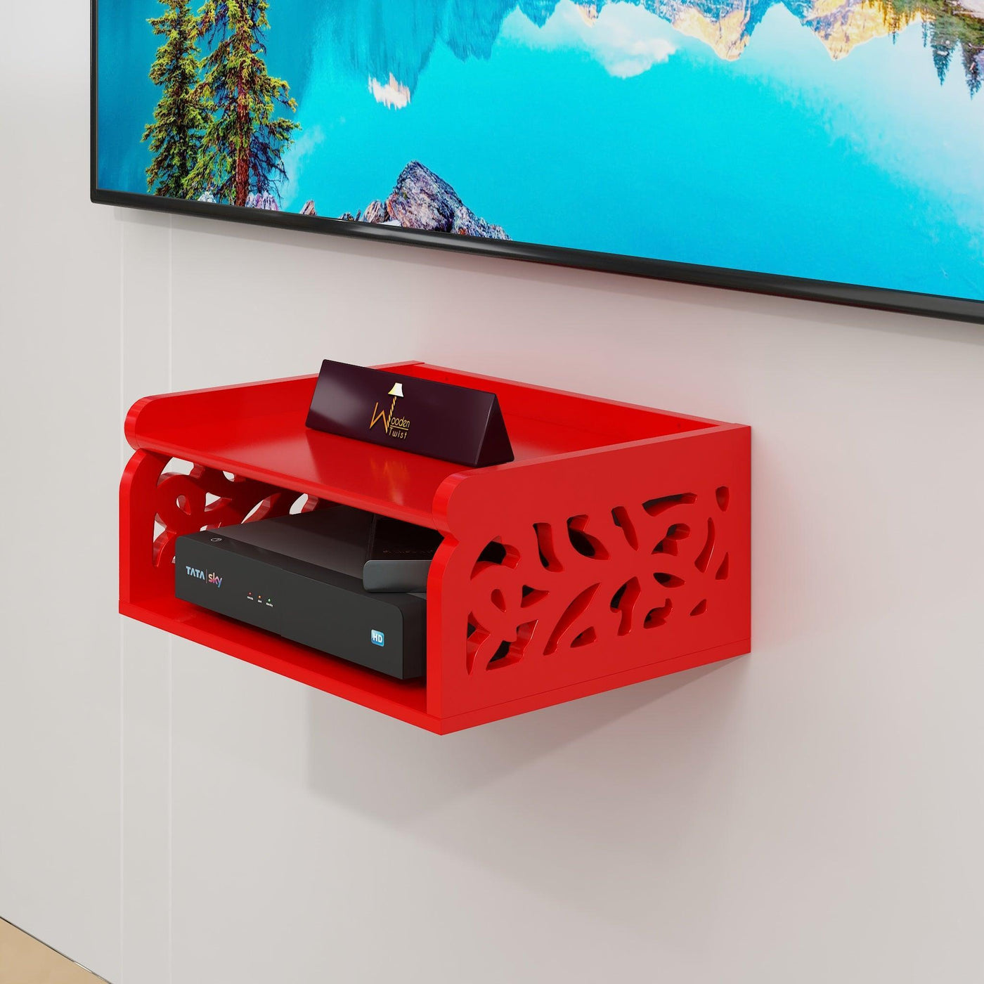 Buy Wooden Beautiful Design Set top box Wall Shelf OnlineSet Top Box