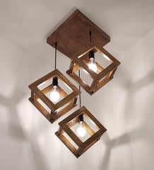 Rhombus Brown Cluster Hanging Lamp