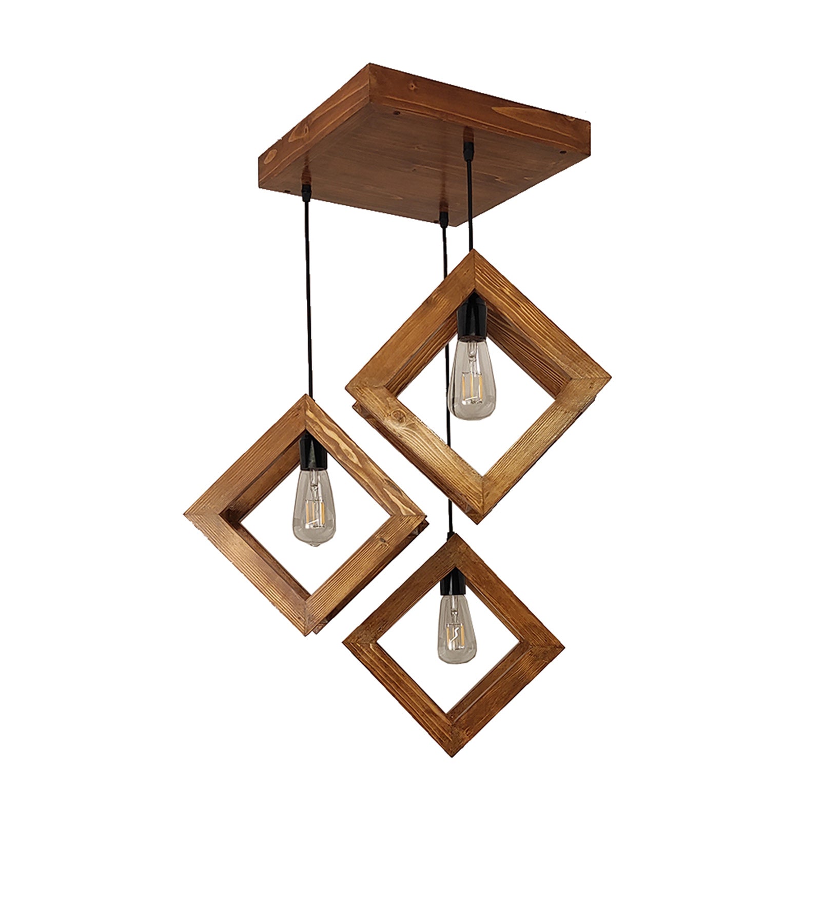 Rhombus Brown Cluster Hanging Lamp