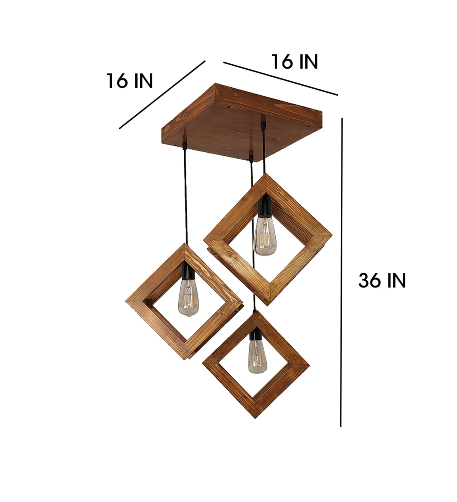 Rhombus Brown Cluster Hanging Lamp