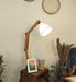 Ronan Wooden Floor Lamp with Brown Base and Jute Fabric Lampshade - WoodenTwist