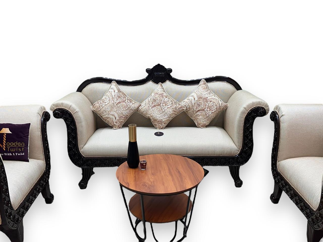 Buy Wooden Twist Royal Teak Wood Sofa Set Online at woodentwist