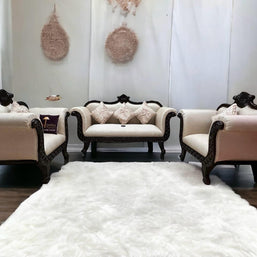 Royal Hand Carved Teak Wood Sofa Set