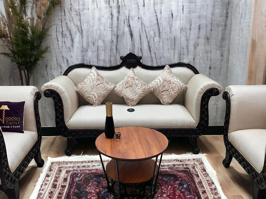 Teak Wood and Jute Fabric