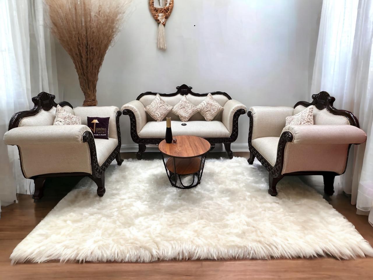 kerala new model teak wood sofa set