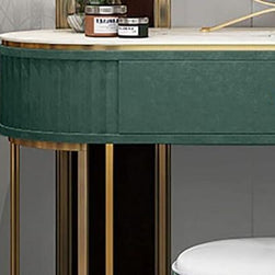 Oval Makeup Table with Mirror