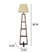 Salita Wooden Floor Lamp with Brown Base and Beige Fabric Lampshade - WoodenTwist