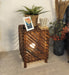 Serge Wooden Floor Lamp with Brown Base and Jute Fabric Lampshade - WoodenTwist