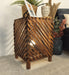 Serge Wooden Floor Lamp with Brown Base and Jute Fabric Lampshade - WoodenTwist