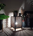 Serge Wooden Floor Lamp with Brown Base and Jute Fabric Lampshade - WoodenTwist