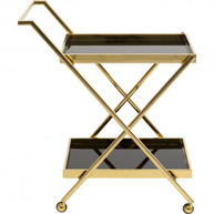 Luxury Stainless Steel Coated Home/Bar Cart Trolley (Golden & Black) - WoodenTwist
