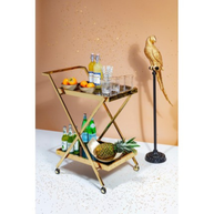 Luxury Stainless Steel Coated Home/Bar Cart Trolley (Golden & Black) - WoodenTwist