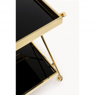 Luxury Stainless Steel Coated Home/Bar Cart Trolley (Golden & Black) - WoodenTwist