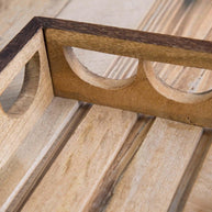 Wooden Twist Urge Fancy Design Solid Wood Carved Serving Tray - Handles Detail