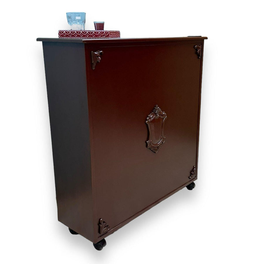 Brown with a hand-carved finish
