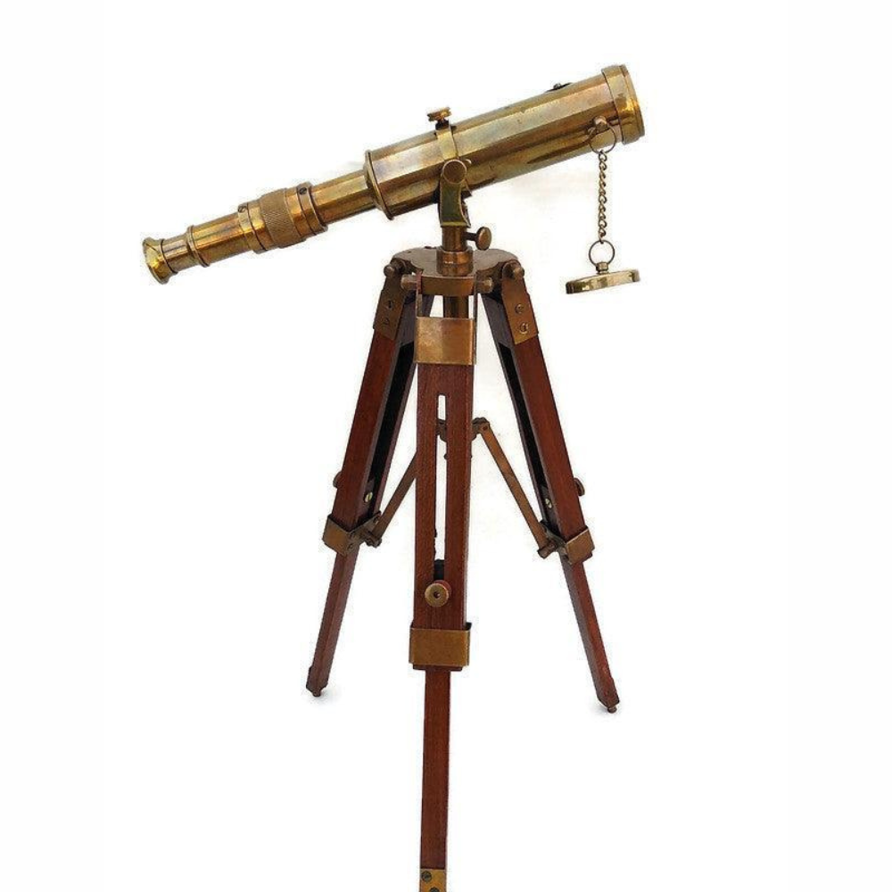 Maritime Brass Telescope with Adjustable Tripod Stand - WoodenTwist