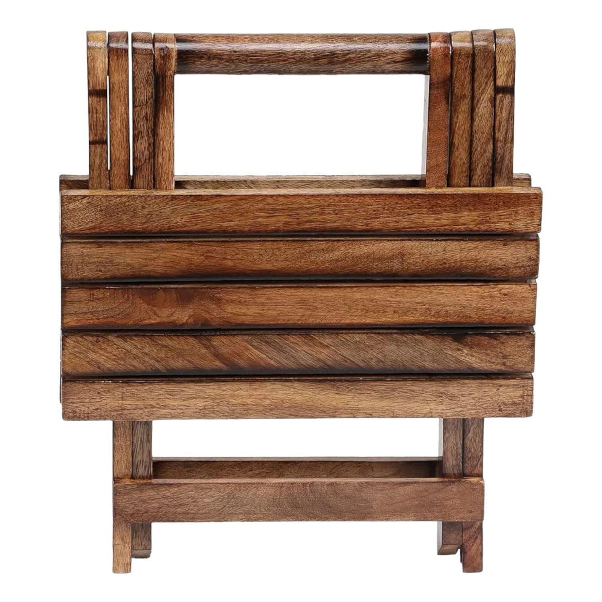 Wooden Twist Modern Contemporary Foldable Mango Wood End Table - WoodenTwist