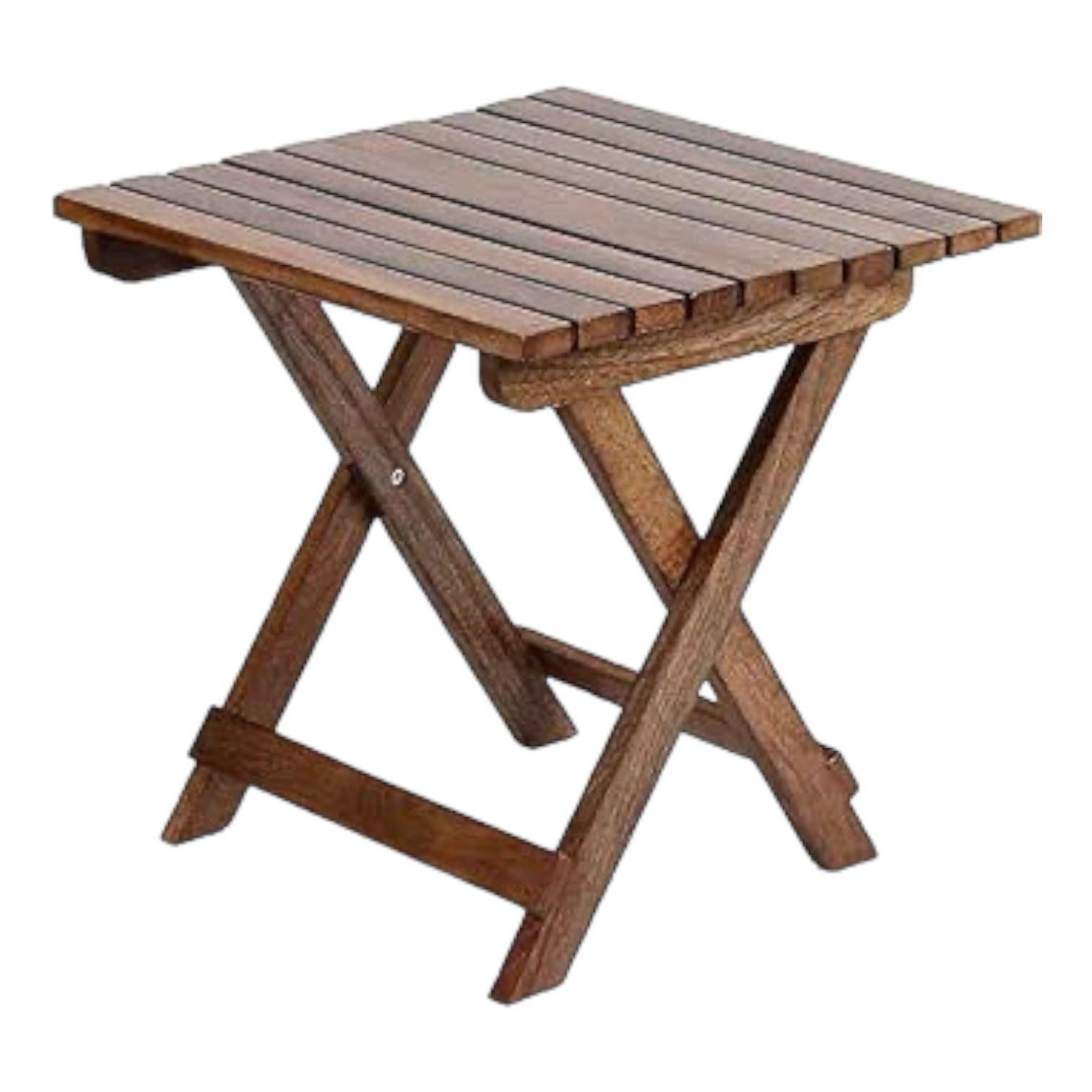 Wooden Twist Modern Contemporary Foldable Mango Wood End Table - WoodenTwist