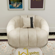 Collin Modern Oval Shape Single Seater Sofa - WoodenTwist
