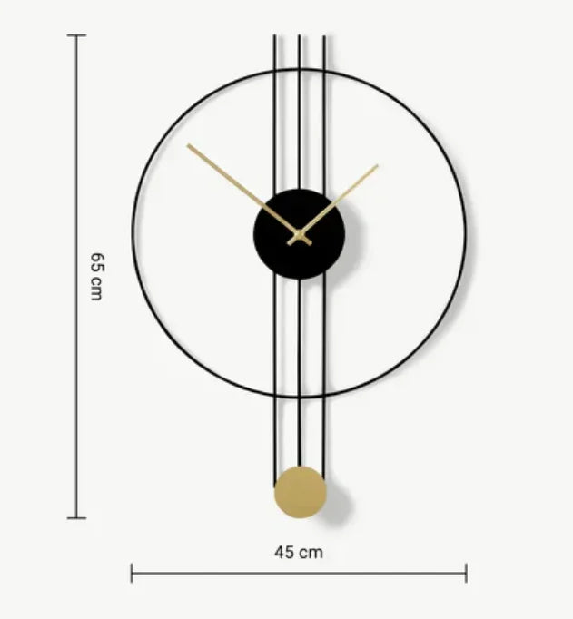 Sleek black metal wall clock 