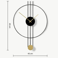 Sleek black metal wall clock 