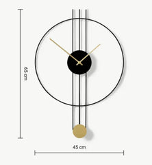 Sleek black metal wall clock 