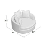 Wooden Twist Velvet Round Solid Wood Barrel Sofa Cuddle Chair - WoodenTwist
