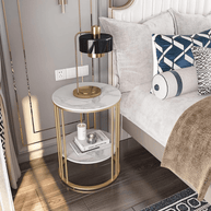 Wooden Twist Spiffy Metal Round End Table (Golden) - WoodenTwist
