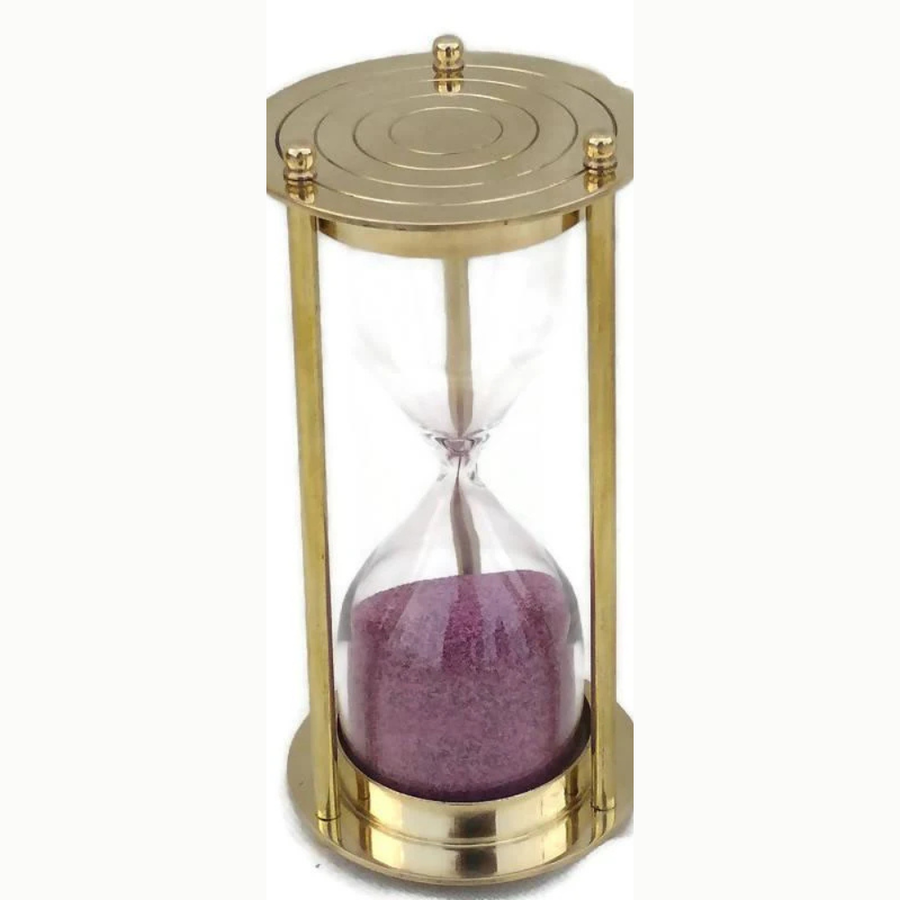 5 Minutes Brass Sand Timer Hourglass - WoodenTwist