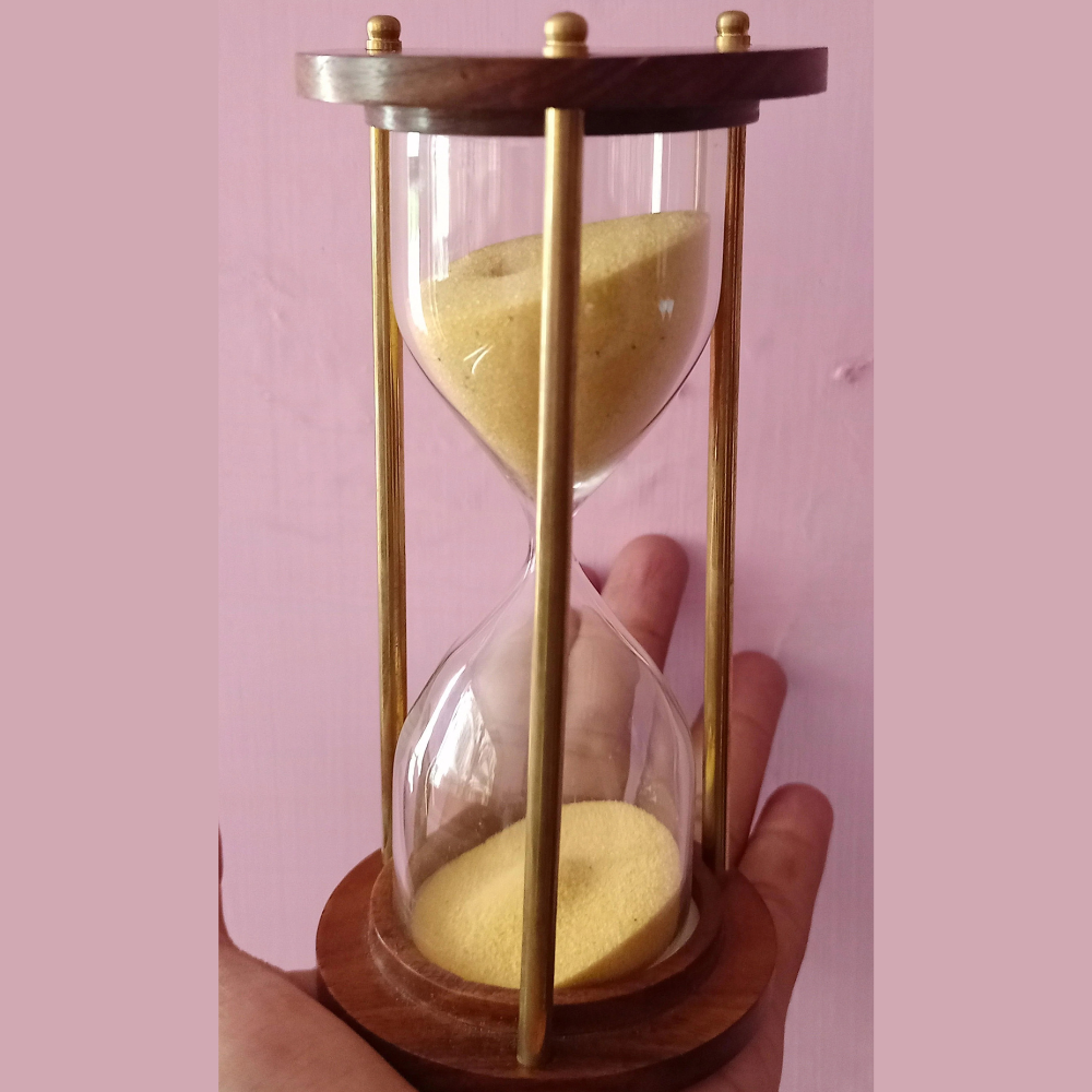 5 Minutes Brass And Wood  Sand Timer Hourglass