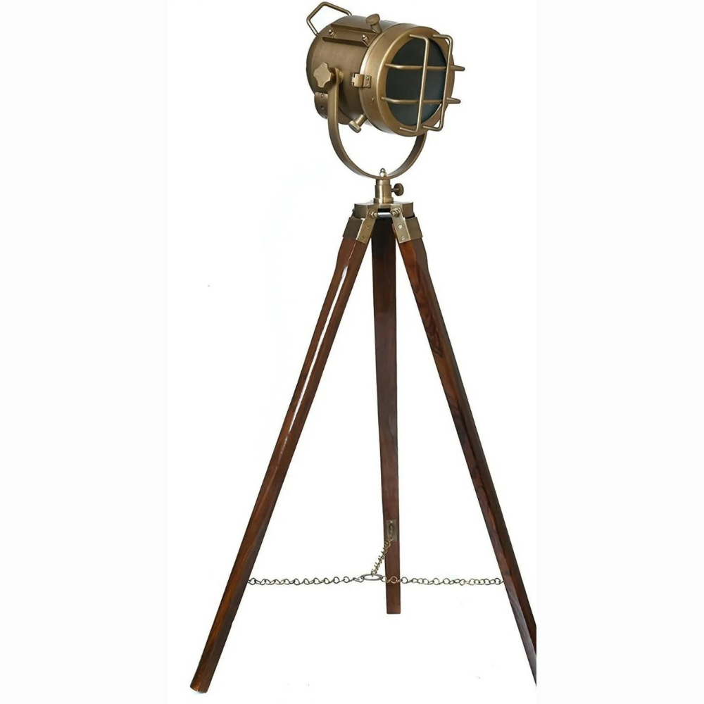 पीतल तिपाई लैंप होम डेकोर सर्चलाइट समुद्री स्पॉटलाइट रेट्रो