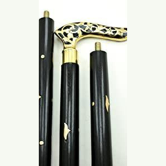 Antique Brass Design Head Handle Vintage Style Wooden Walking Cane Stick