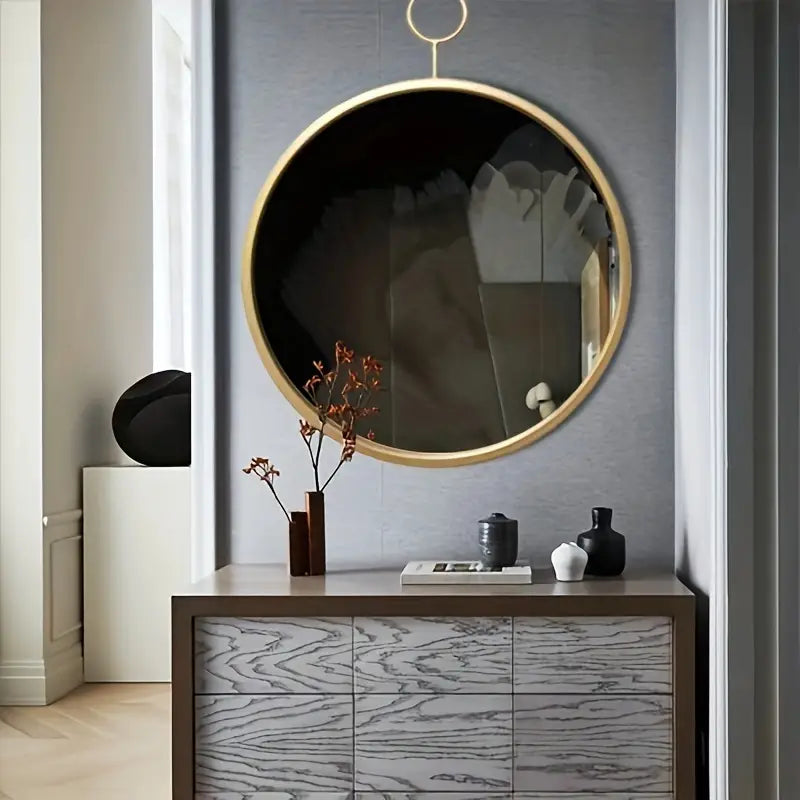 Stylish vanity mirror with gold metal 