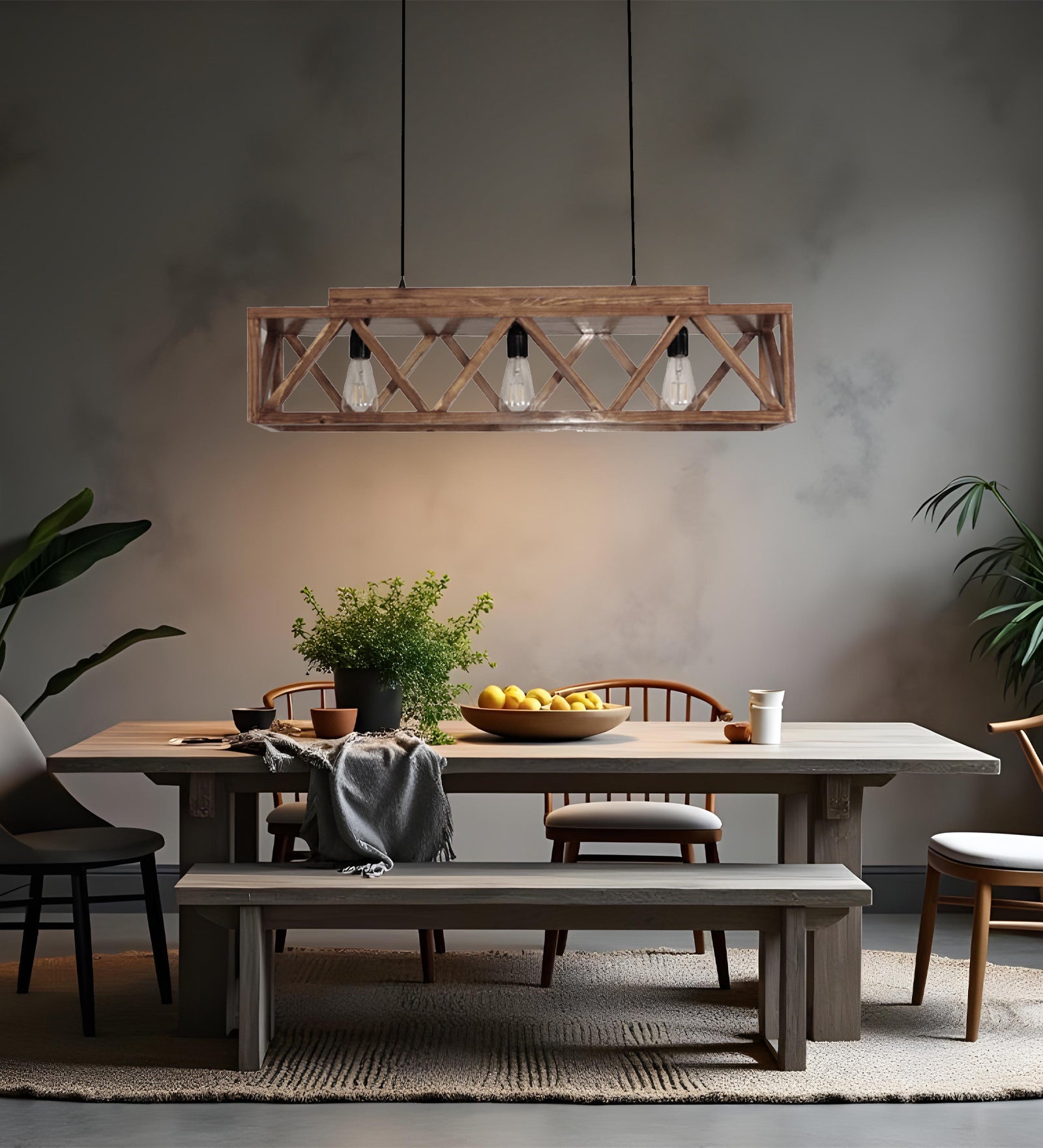 Symmetric Centrum Wooden Series Hanging Lamp