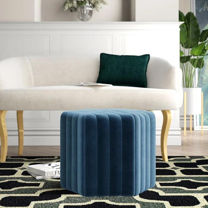 Wooden Twist Lucid Hexagonal Shape Solid Wood Pouf Ottoman Stool - WoodenTwist