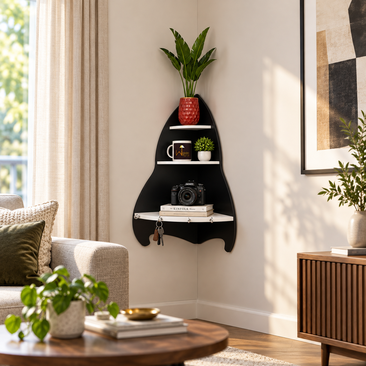 Unicus Cone Shaped Large Corner Wall Shelf