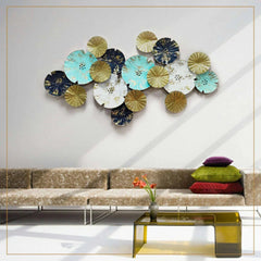 Textured and Painted Round Metal Wall Art 