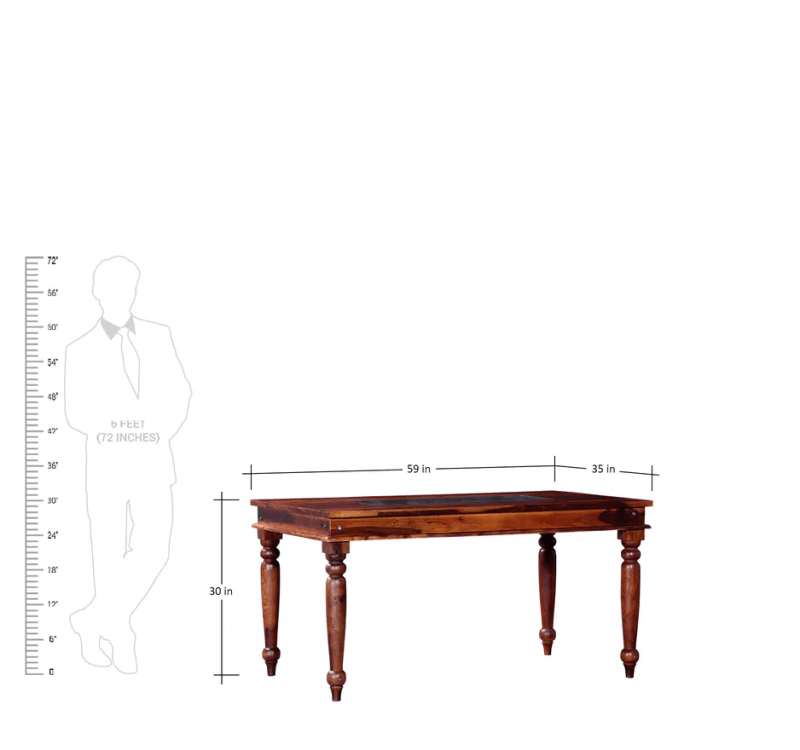 Solid Sheesham Wood 6 Seater Dining Table - WoodenTwist