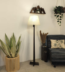 Pinewood floor lamp