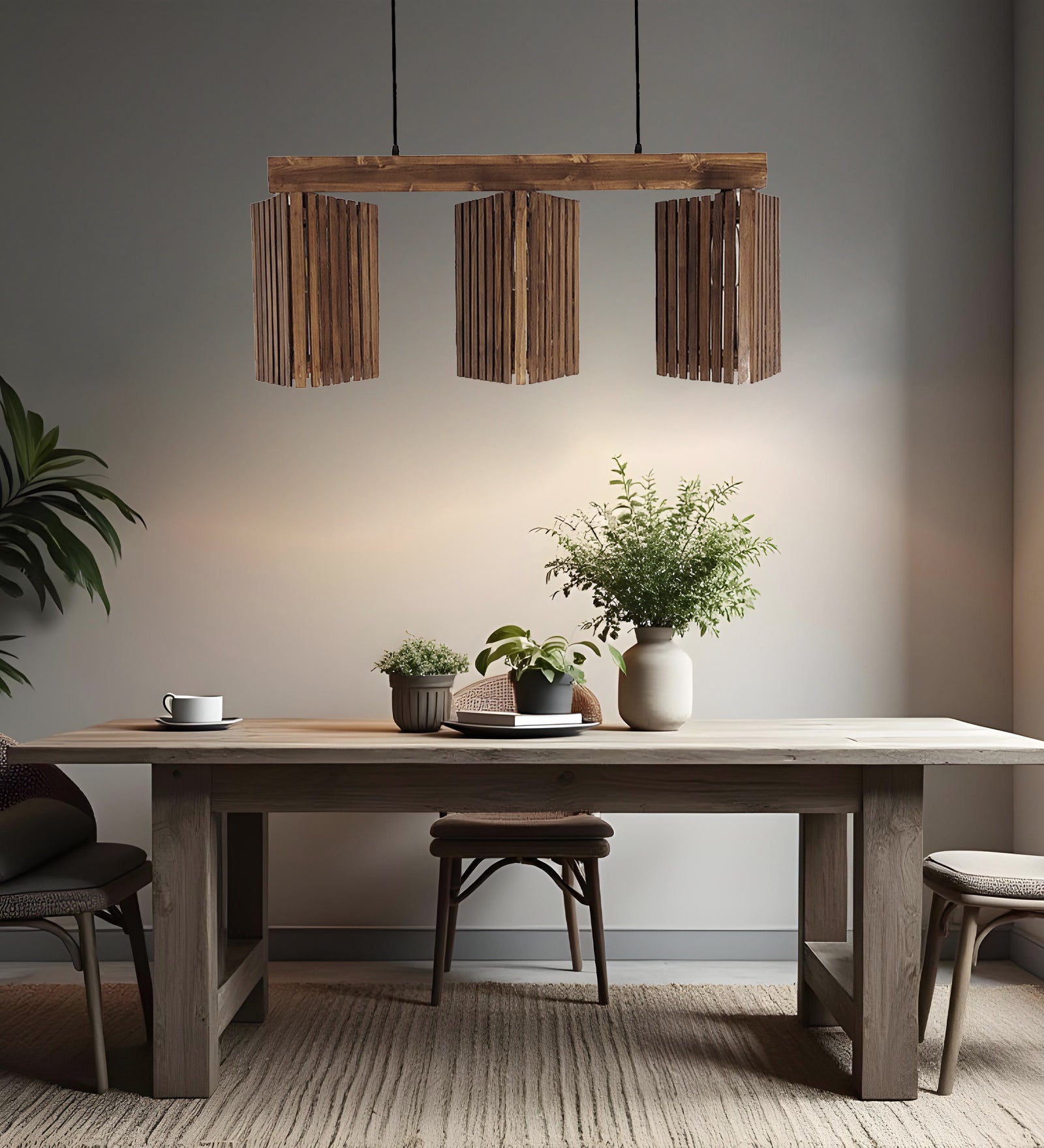 Trikona Brown 3 Series Hanging Lamp