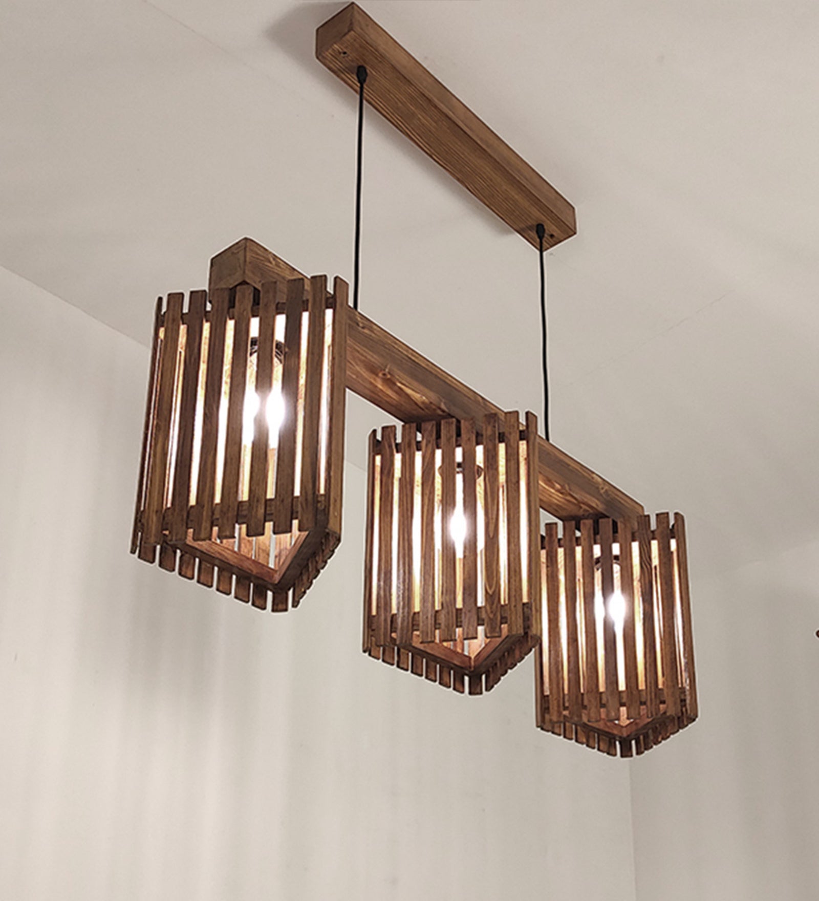 Trikona Brown 3 Series Hanging Lamp