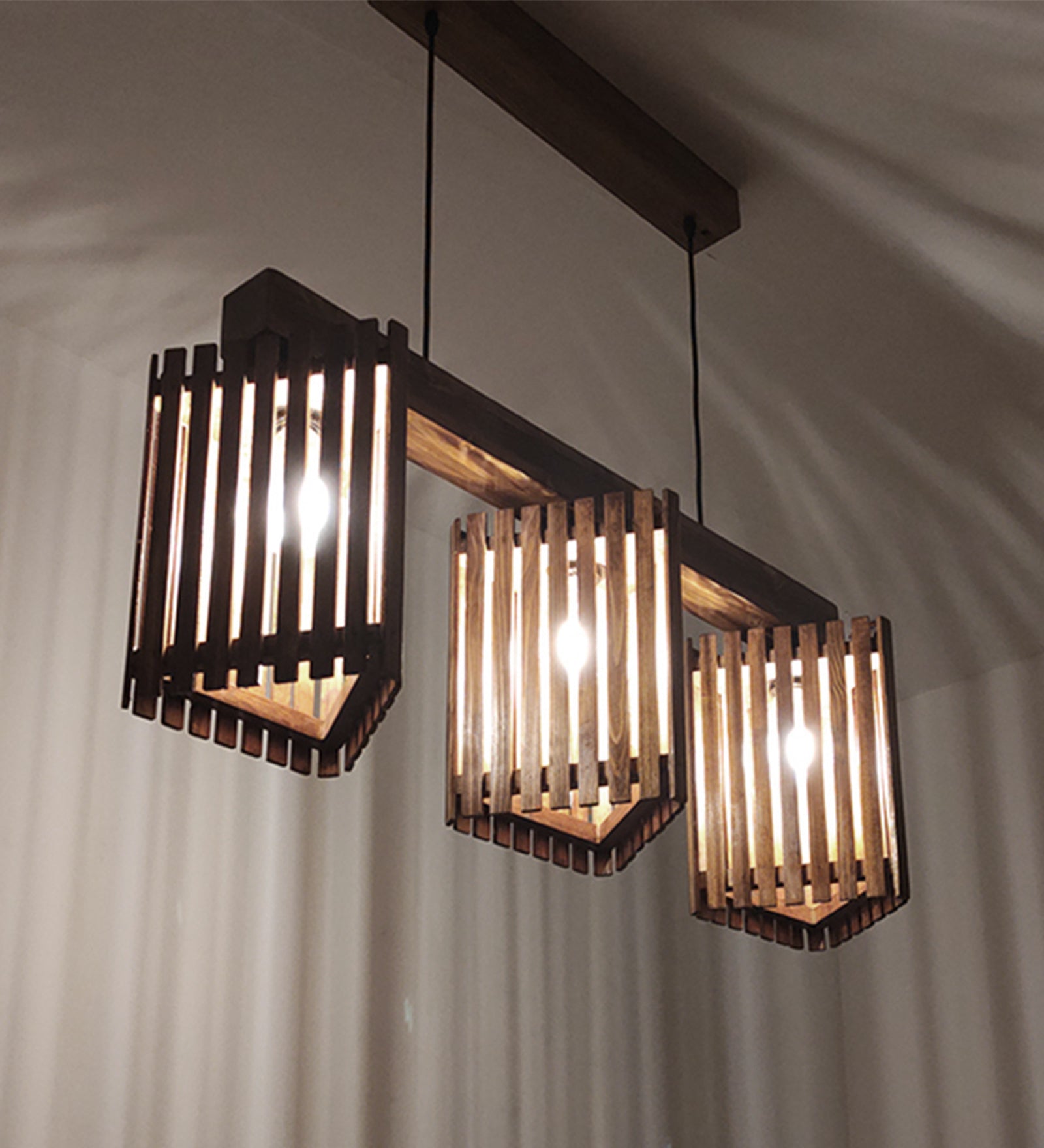 Trikona Brown 3 Series Hanging Lamp