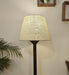 Troika Wooden Floor Lamp with Brown Base and Premium Beige Fabric Lampshade - WoodenTwist
