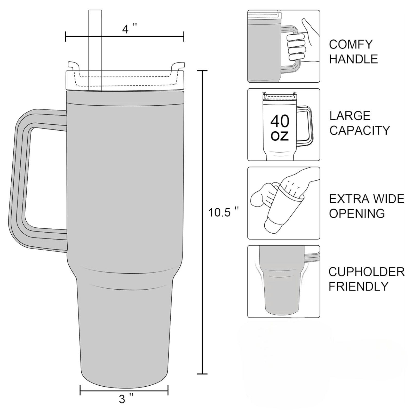 Raafi Savor 2.0 Tumbler 1.2 Litre With Handle Travel Mug Straw Covers Cup With Lid Insulated Quencher Stainless Steel Water Iced Tea Coffee Mug