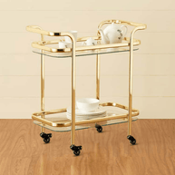 Stylish Bar Cart Trolley with Dual Side Handles (Iron) - WoodenTwist