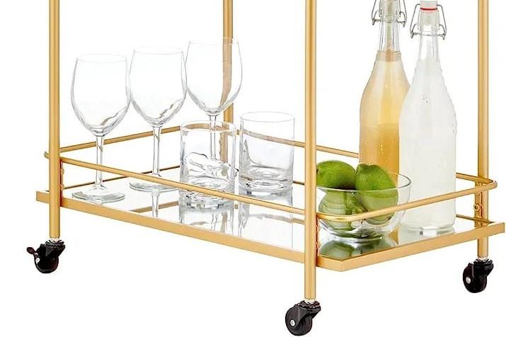 Elegant Glass Top Bar Cart