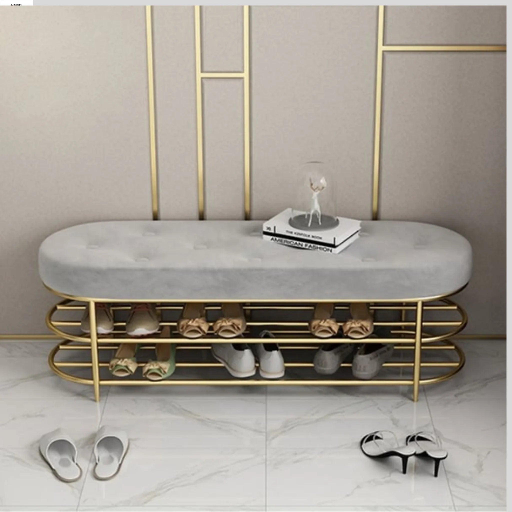 Carina Circular Solid Metal Shoe Rack in Golden Finish. - WoodenTwist