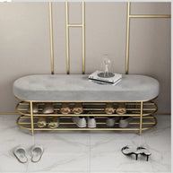 Carina Circular Solid Metal Shoe Rack in Golden Finish. - WoodenTwist