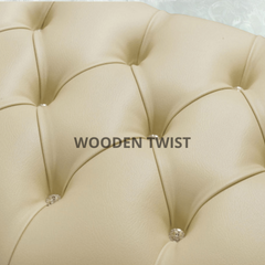 Montérno Sheesham Wood Bench Couch ( Golden Finish )