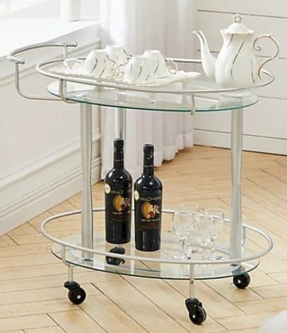 Luxurious Design Bar Cart with Glass Top
